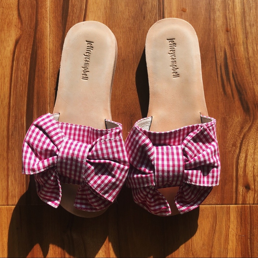 Jeffrey Campbell Regalo Gingham Slide Sandals